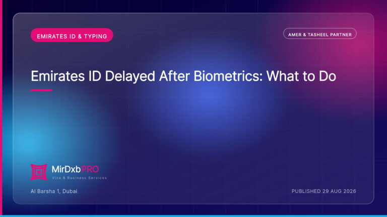 Emirates ID Delayed After Biometrics: What to Do — MIRDXB PRO guide