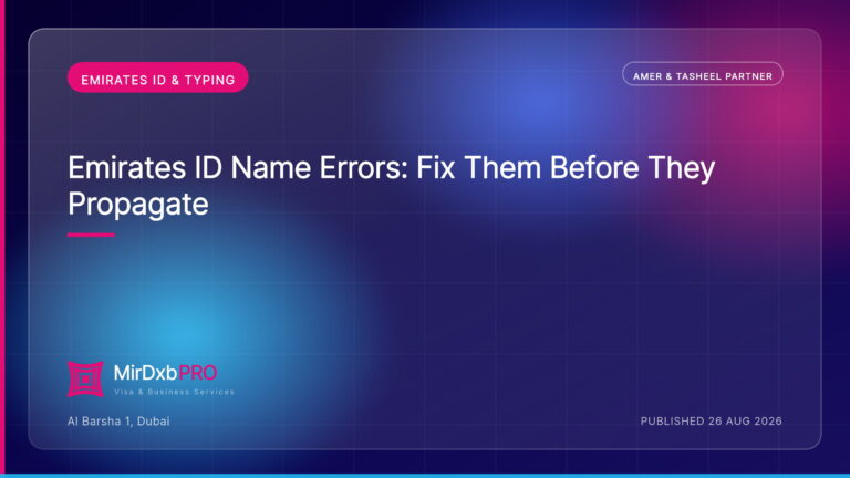 Emirates ID Name Errors: Fix Them Before They Propagate — MIRDXB PRO guide