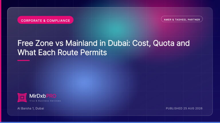 Free Zone vs Mainland Visas: What the Cheaper Option Actually Costs You — MIRDXB PRO guide