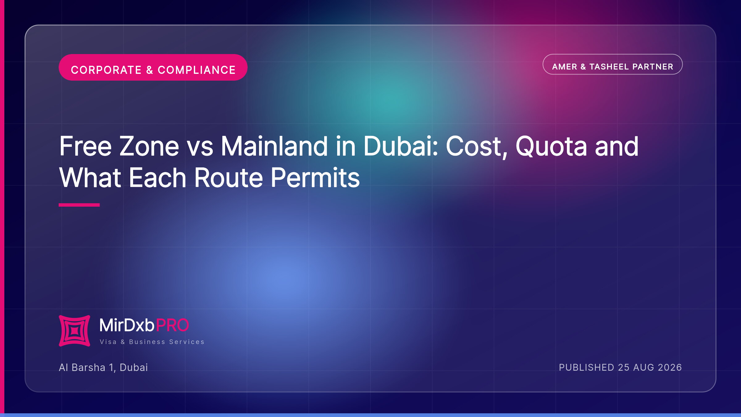 Free Zone vs Mainland Visas: What the Cheaper Option Actually Costs You — MIRDXB PRO guide