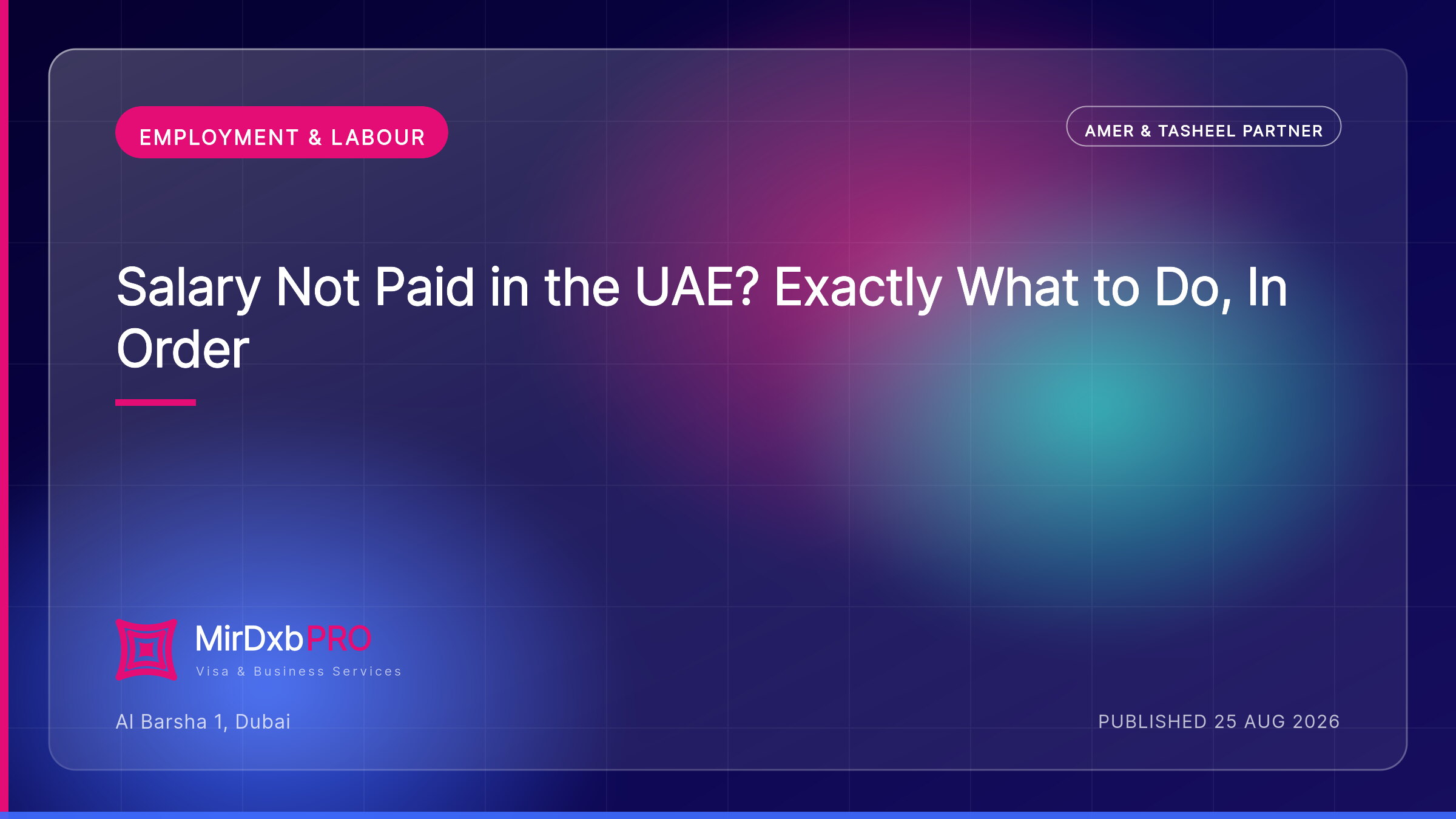 Salary Not Paid in the UAE? Exactly What to Do, In Order — MIRDXB PRO guide