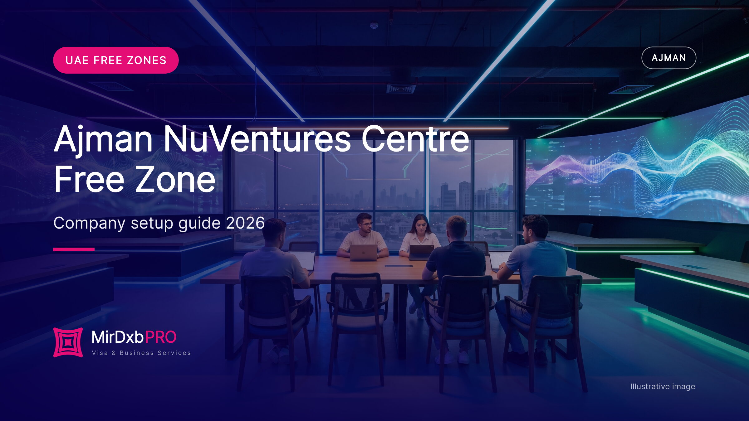 Ajman NuVentures Centre free zone: illustrative image of a startup hub in Ajman