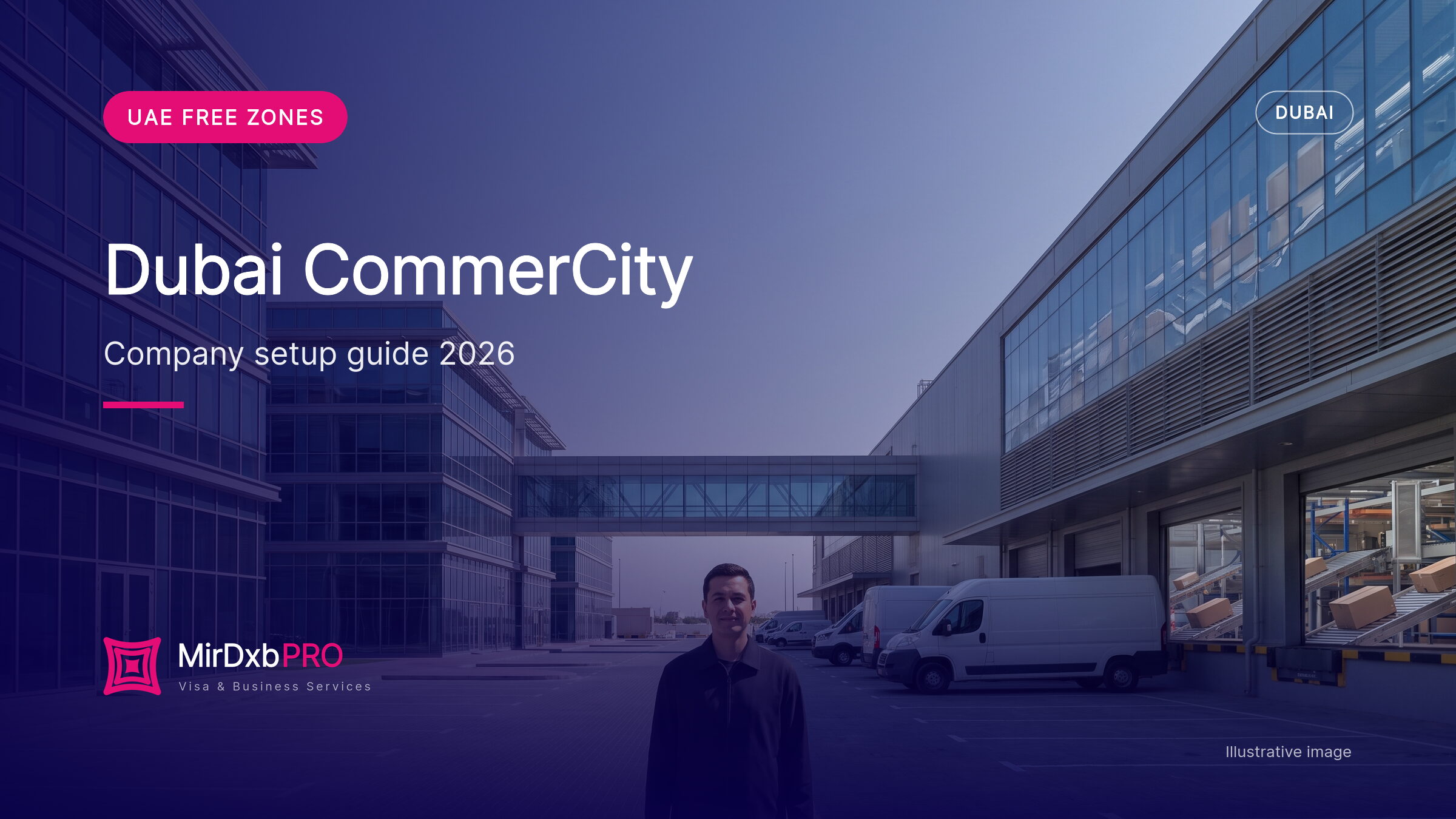 Dubai CommerCity company setup: illustrative image of an e-commerce free zone with fulfilment warehouses
