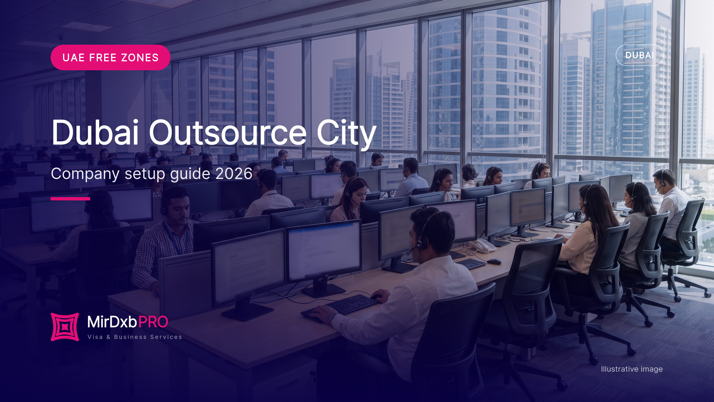 Dubai Outsource City company setup: illustrative image of a back-office and contact centre