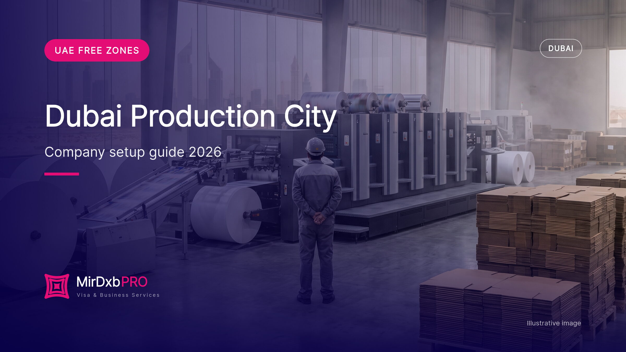 Dubai Production City company setup: illustrative image of a printing and packaging facility