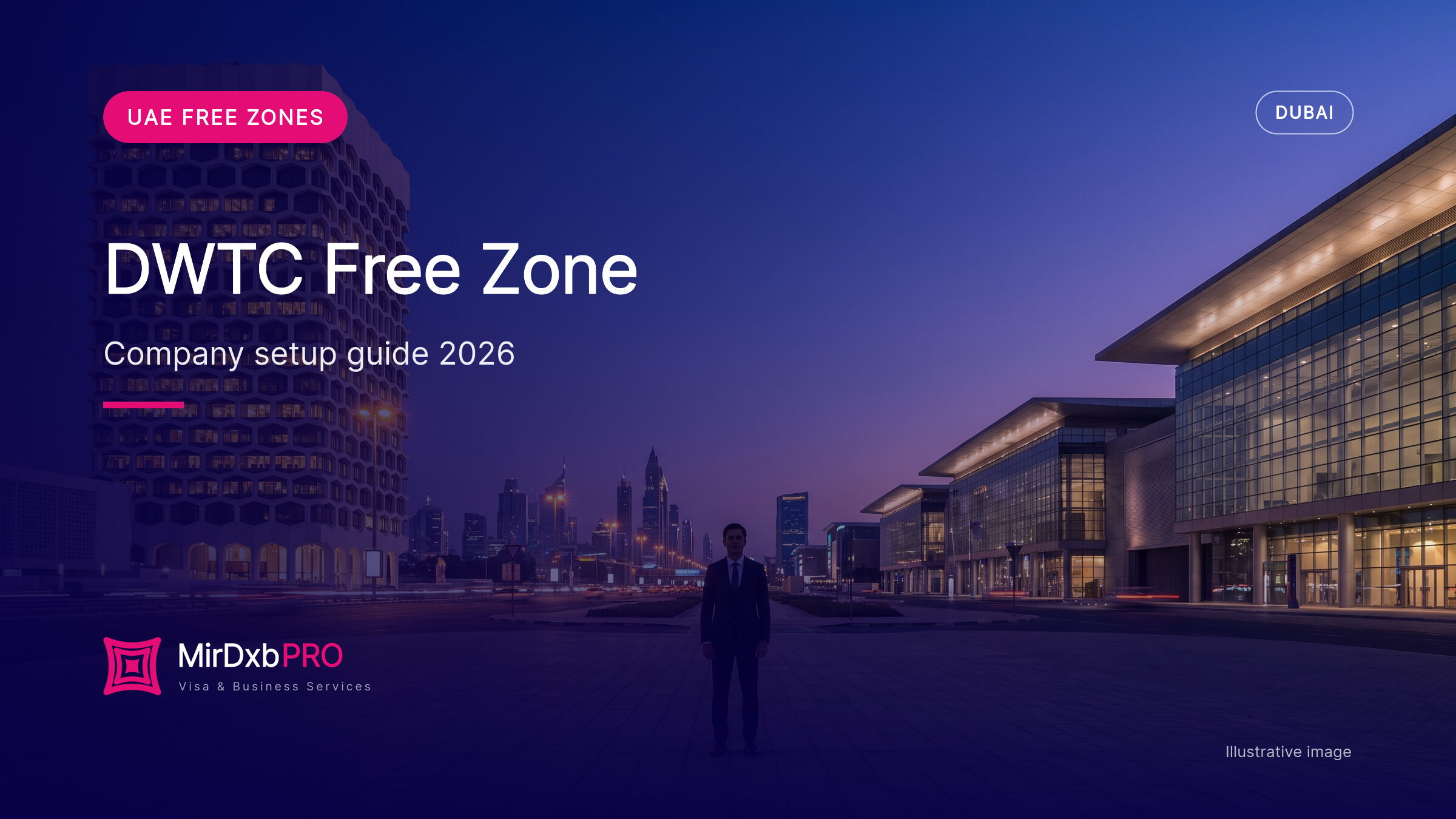 DWTC free zone company setup: illustrative image of Dubai World Trade Centre and exhibition halls