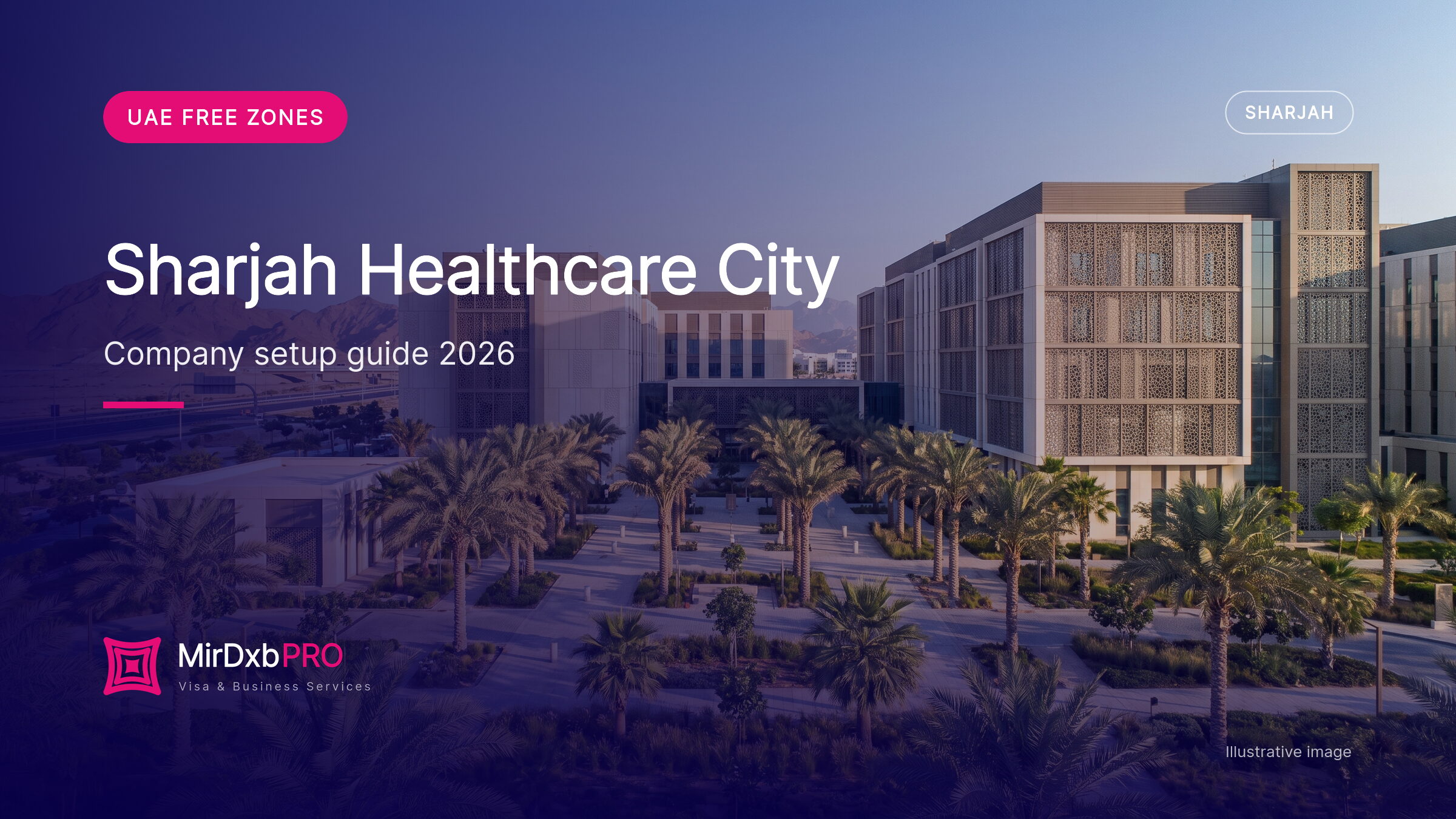 Sharjah Healthcare City free zone: illustrative image of a healthcare campus in Sharjah
