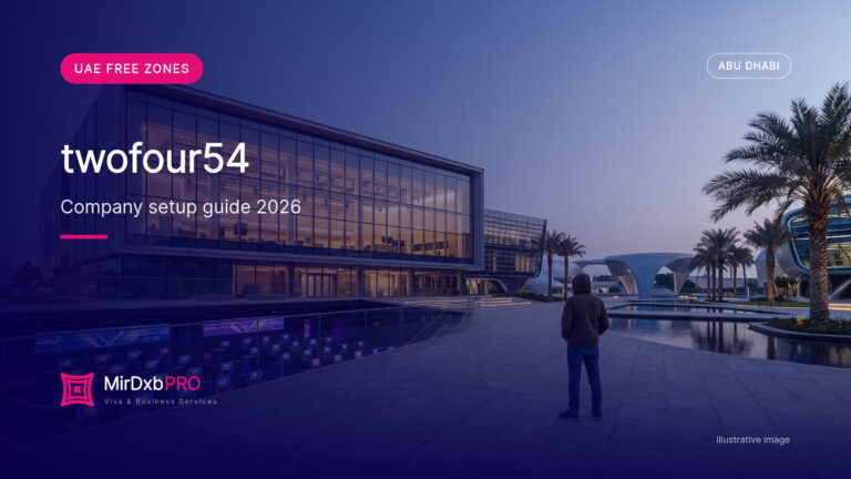 twofour54 company setup: illustrative image of a media and gaming campus on Yas Island