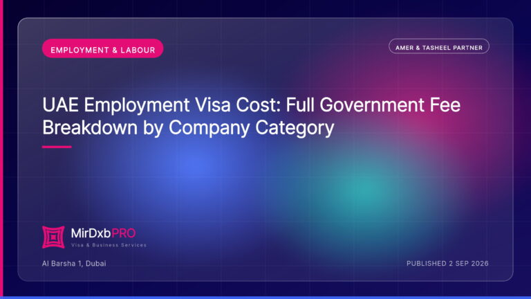 UAE Employment Visa Cost: Full Government Fee Breakdown by Company Category — MIRDXB PRO guide