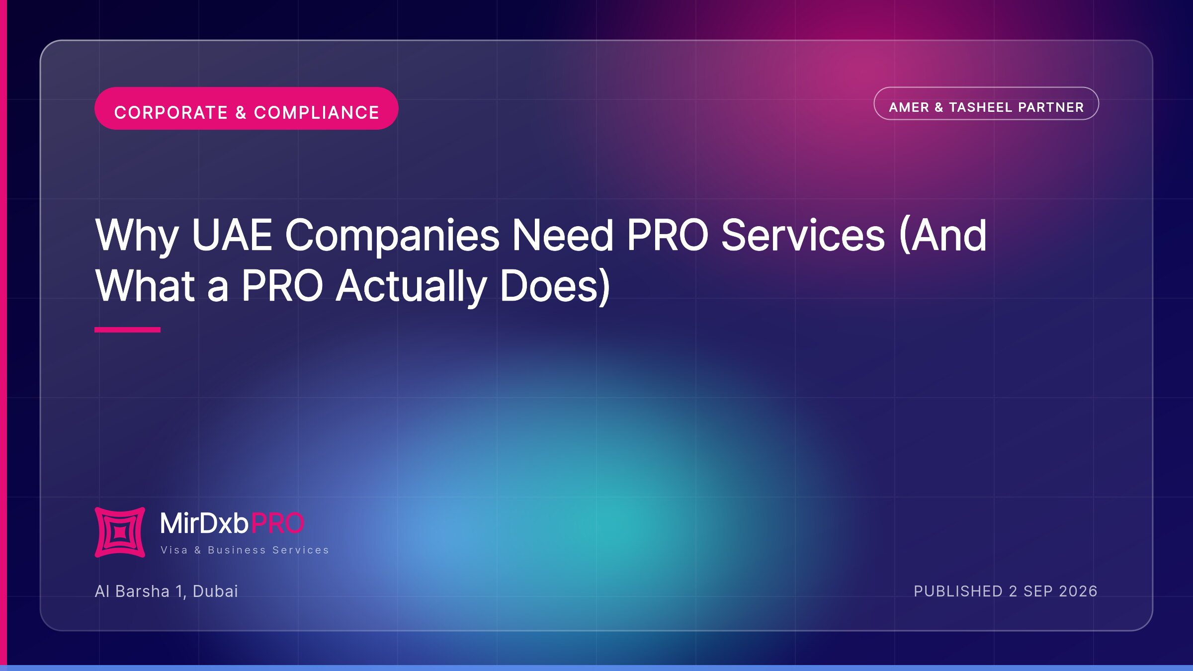 Why UAE Companies Need PRO Services (And What a PRO Actually Does) — MIRDXB PRO guide